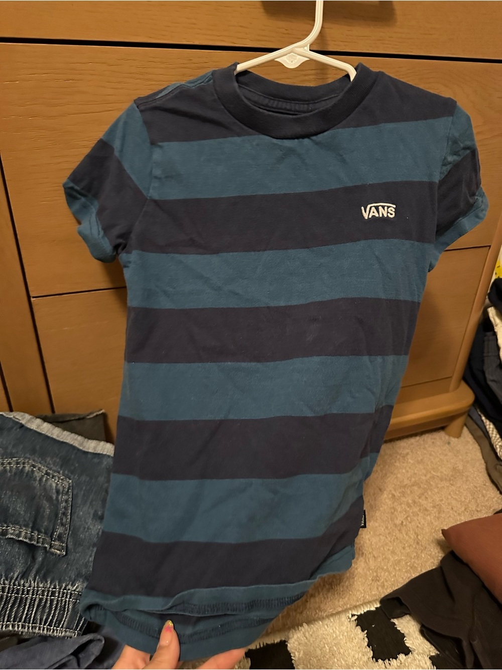 Vans Boys' Teal & Navy Wide Stripe Tee
